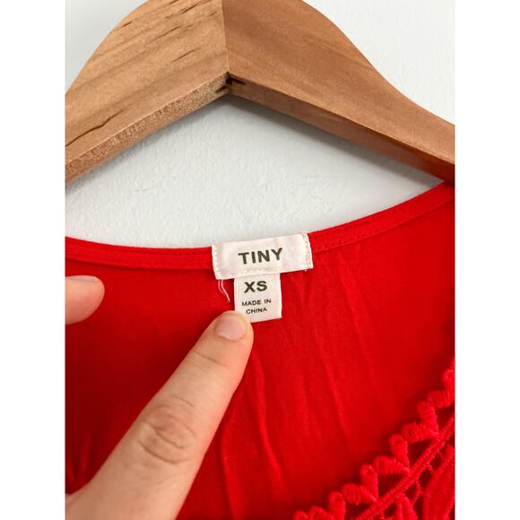 Anthropologie | Tiny | Red Gardenia Lace Top | Sz XS - Picture 4 of 5